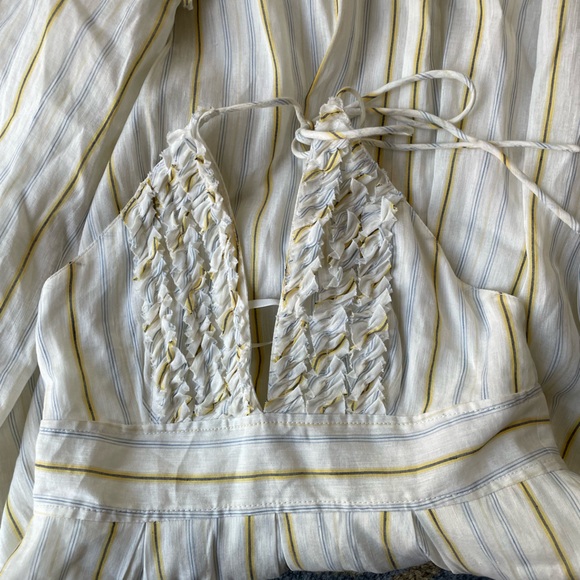 J. Crew Sylvan Halter Dress Ivory Yellow Gold Size 2 - Picture 5 of 7